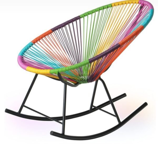 Fauteuil Rocking Chair "Acapulco Rainbow" – Design Iconique et Confort Multicolore